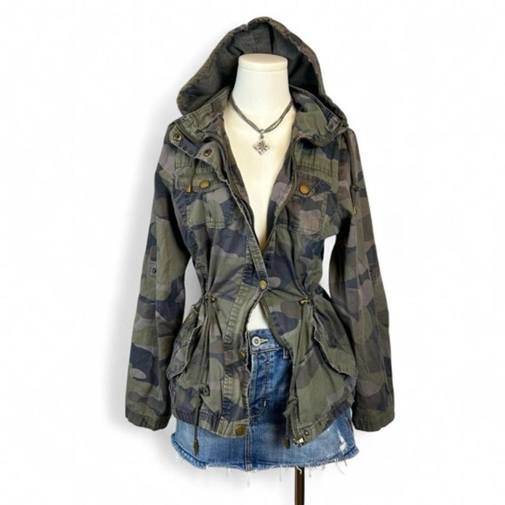 Vintage Y2K AMI Cargo Camo Jacket Women's M Grunge Gorpcore Streetwear‎